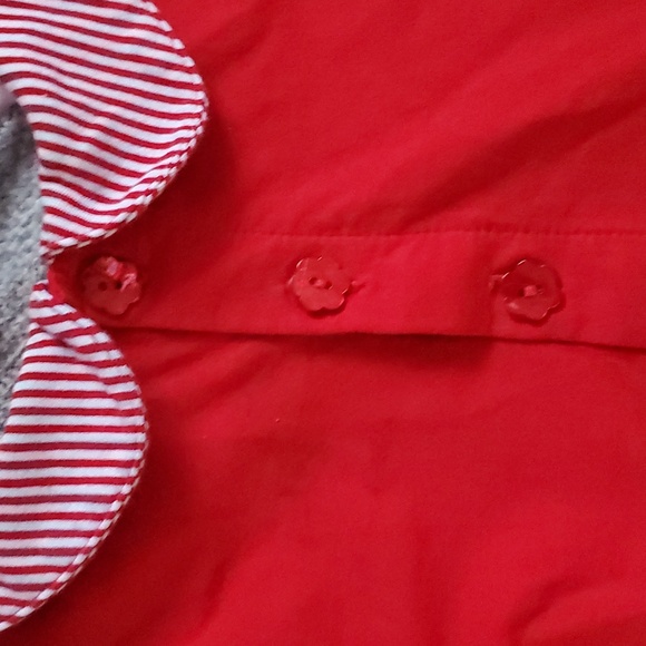 Ishtex Girls Red White Scalloped Peter Pan Collar Dress Sz6 - Picture 11 of 11